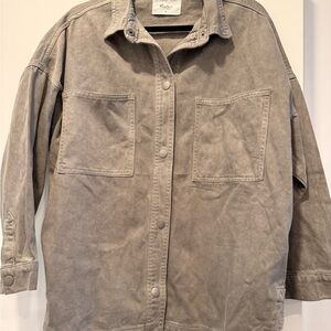 KanCan Gray Denim Utility Jacket